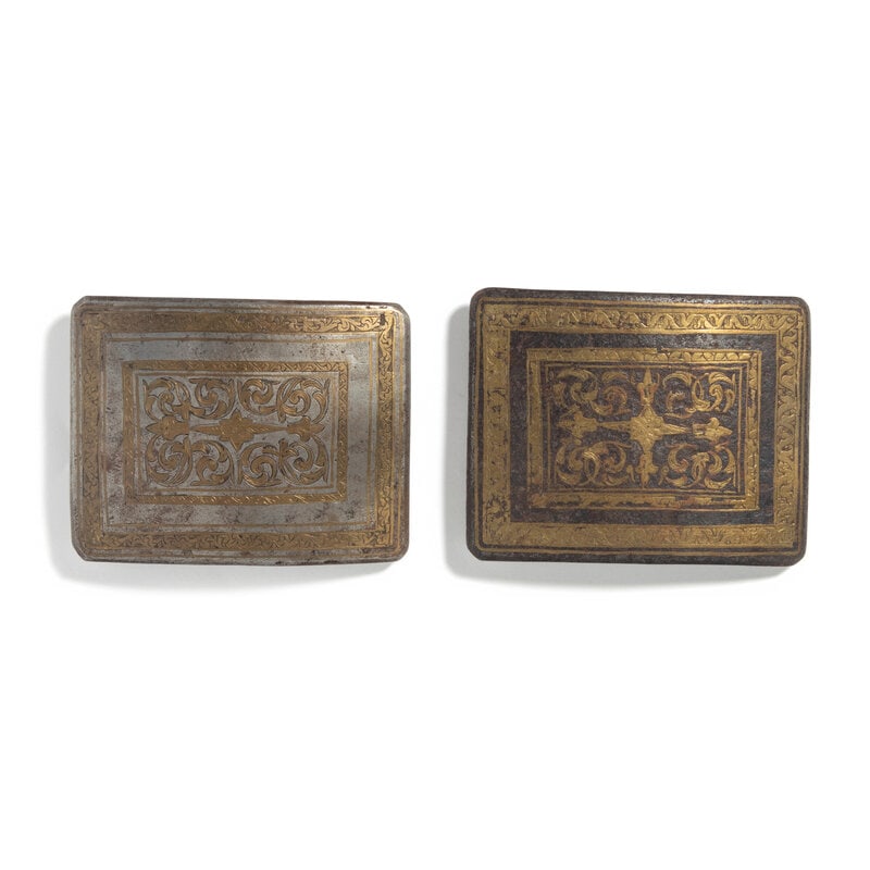 A Pair of Indo-Persian Gilt Silver Belt Buckles (1 of 2)