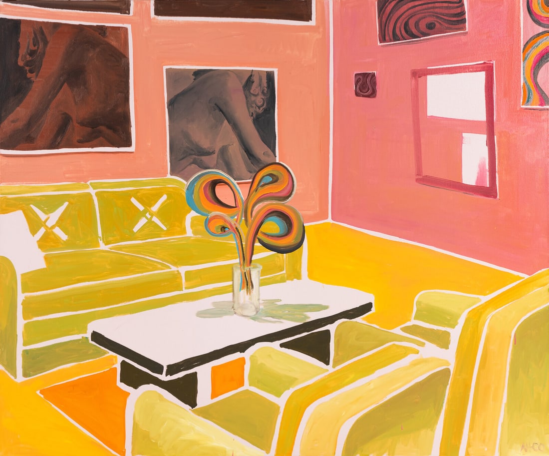 Anton Henning (German, b. 1964) Interieur No. 78, 2000: Anton Henning (German, b. 1964) Interieur No. 78, 2000 oil on canvas initialed AH and dated (lower right); titled (verso) 62 x 72 inches. Property from the Collection of David Manilow Provenance: Entw