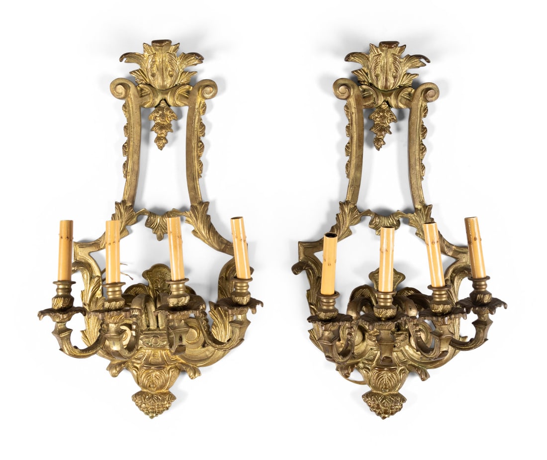 A Pair of Napoleon III Style Gilt Bronze Four-Light Sconces (1 of 3)