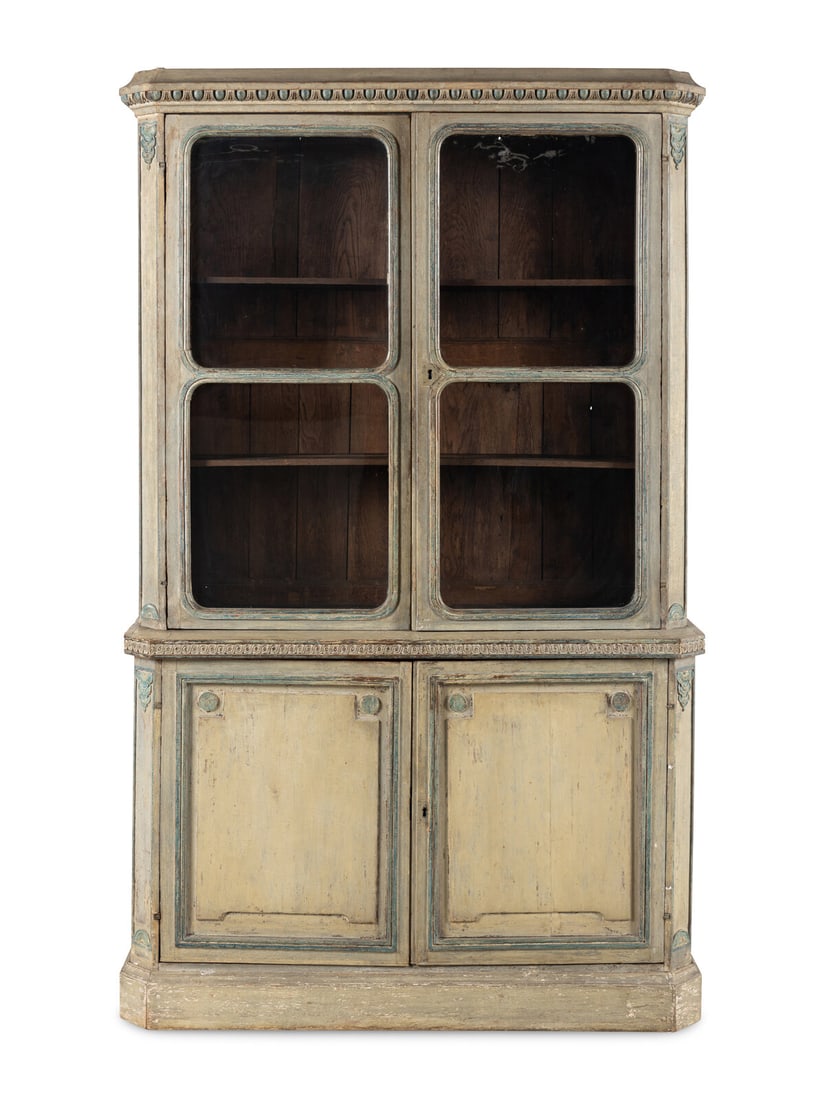 A Continental Painted Step-Back Bookcase (1 of 8)