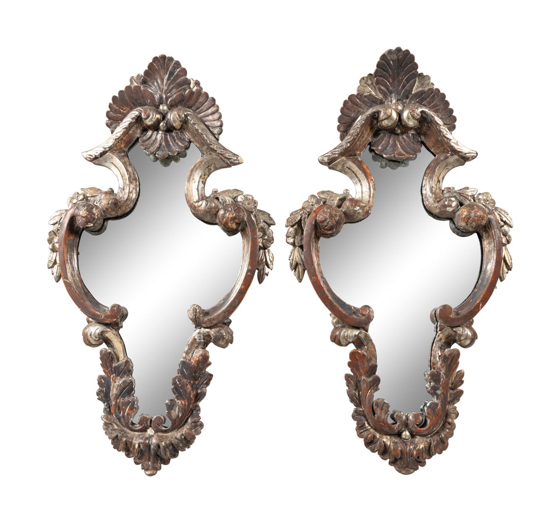 A Pair of Italian Silvered Wood Mirrors (1 of 8)