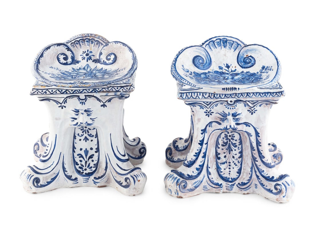 A Pair of Italian Faience Garden Stools (1 of 11)