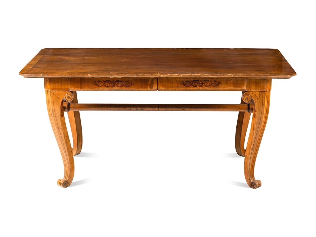 A Swedish Stenciled Fruitwood Writing Table (1 of 3)