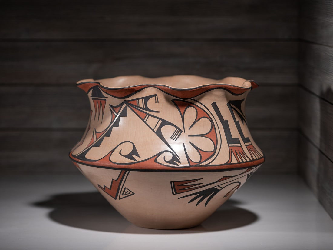 Carmelita Dunlap (San Ildefonso, 1925-1999)  Polychrome Pottery Jar (1 of 2)