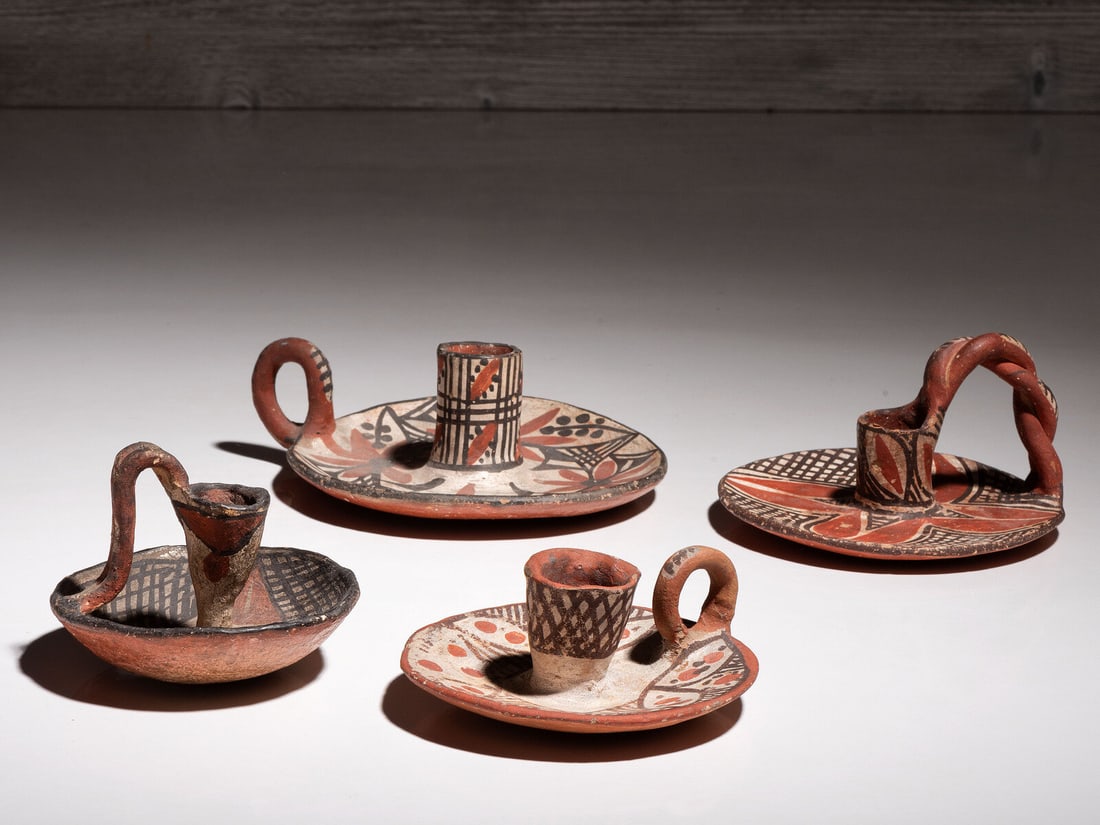 Isleta Polychrome Pottery Chamber Sticks (1 of 3)