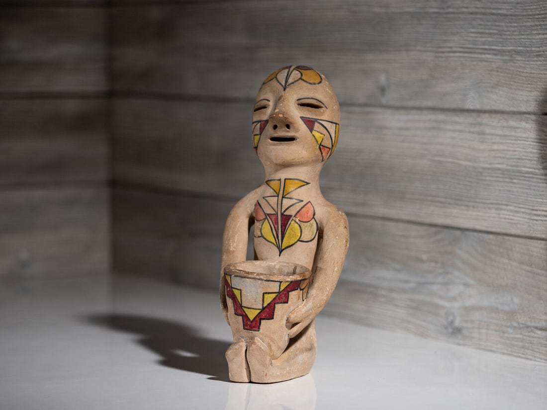 Tesuque Pottery Rain God, Display Size (1 of 6)