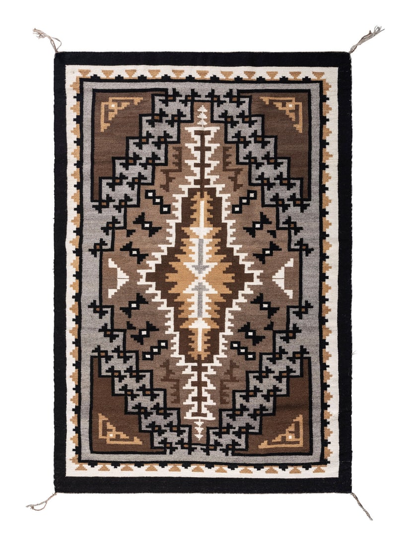 Clara Washburn-Vaughn, Master Weaver (Diné, 20th century) Navajo Two Grey Hills Weaving / Rug, (1 of 3)