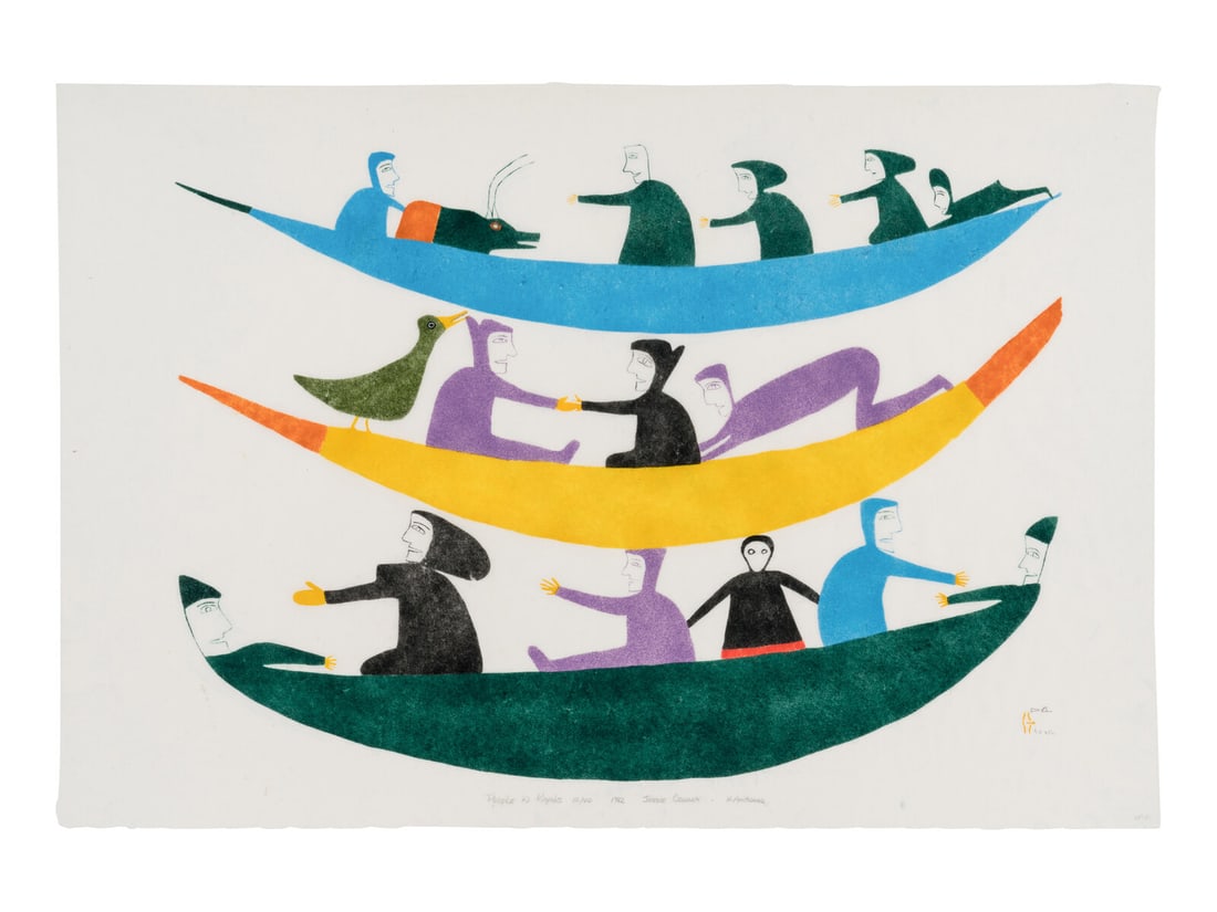 Jessie Oonark (Qamani'tuaq [Baker Lake], 1906-1985) People in Kayaks, 1982 (1 of 6)