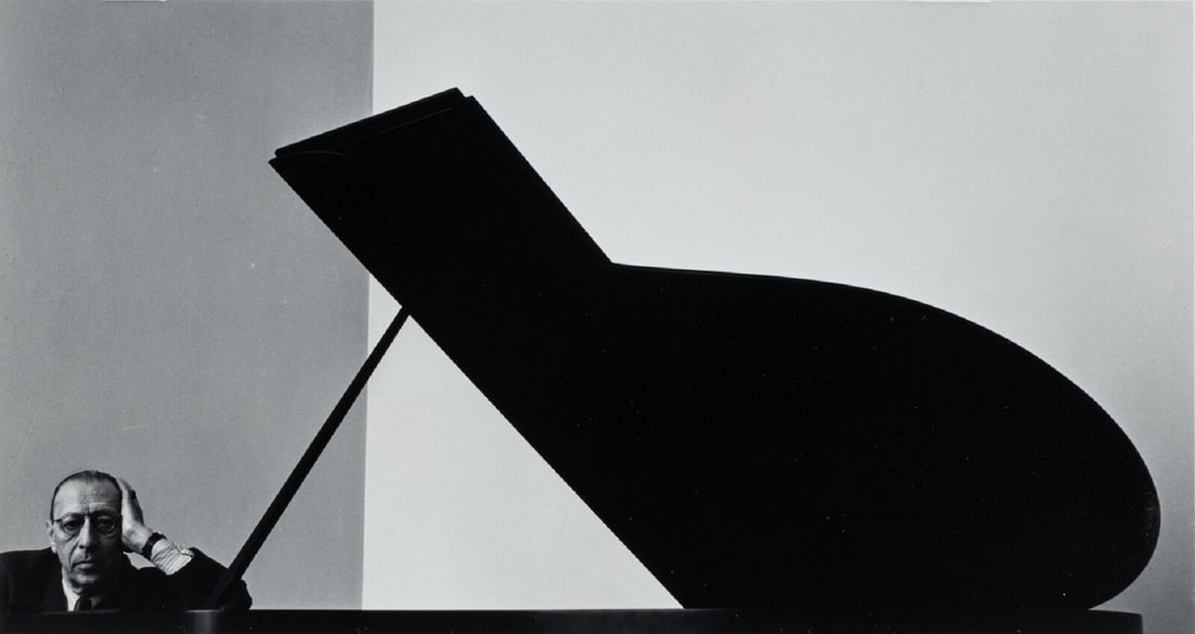 Arnold Newman (American, 1918-2006) Igor Stravinsky, 1946: Arnold Newman (American, 1918-2006) Igor Stravinsky, 1946 gelatin silver print signed, titled, and dated in pencil; copyright and reproduction stamps verso 7 x 13 1/8 inches.