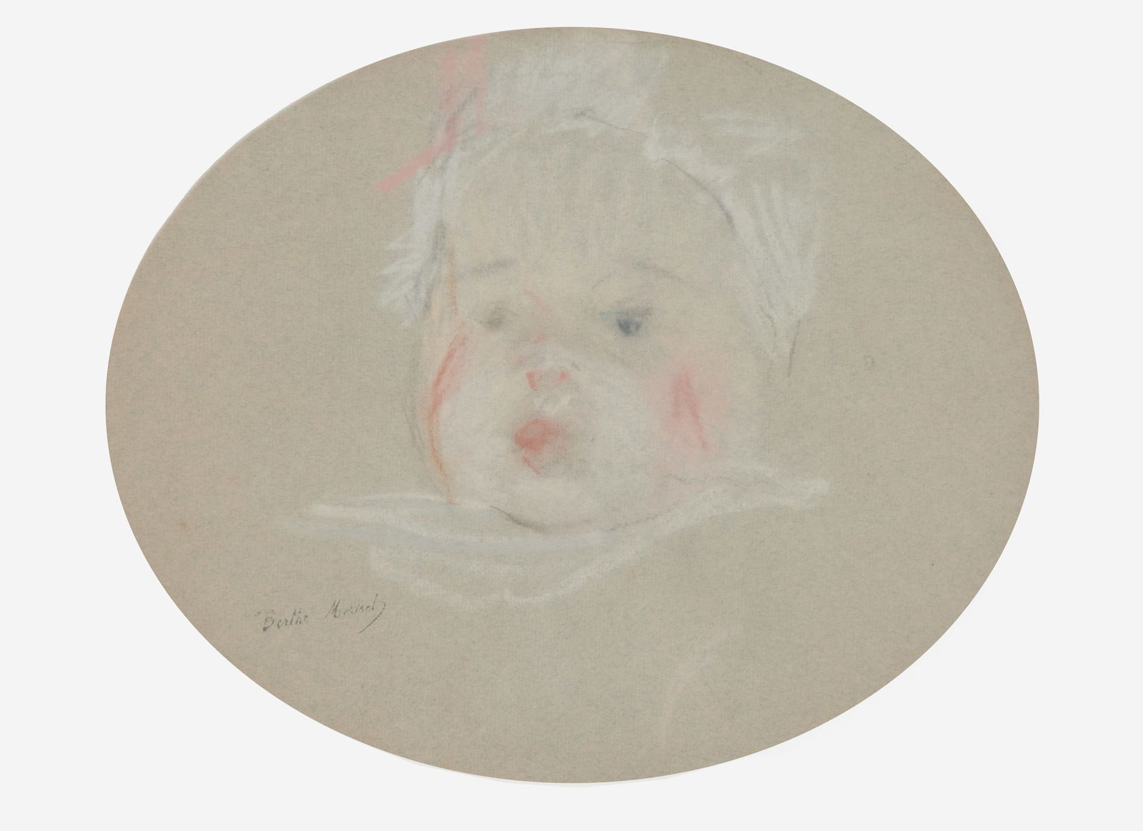 Berthe Morisot (French, 1841–1895) - Tête de Bébé en Bonnet (Head of a Child, t (1 of 2)