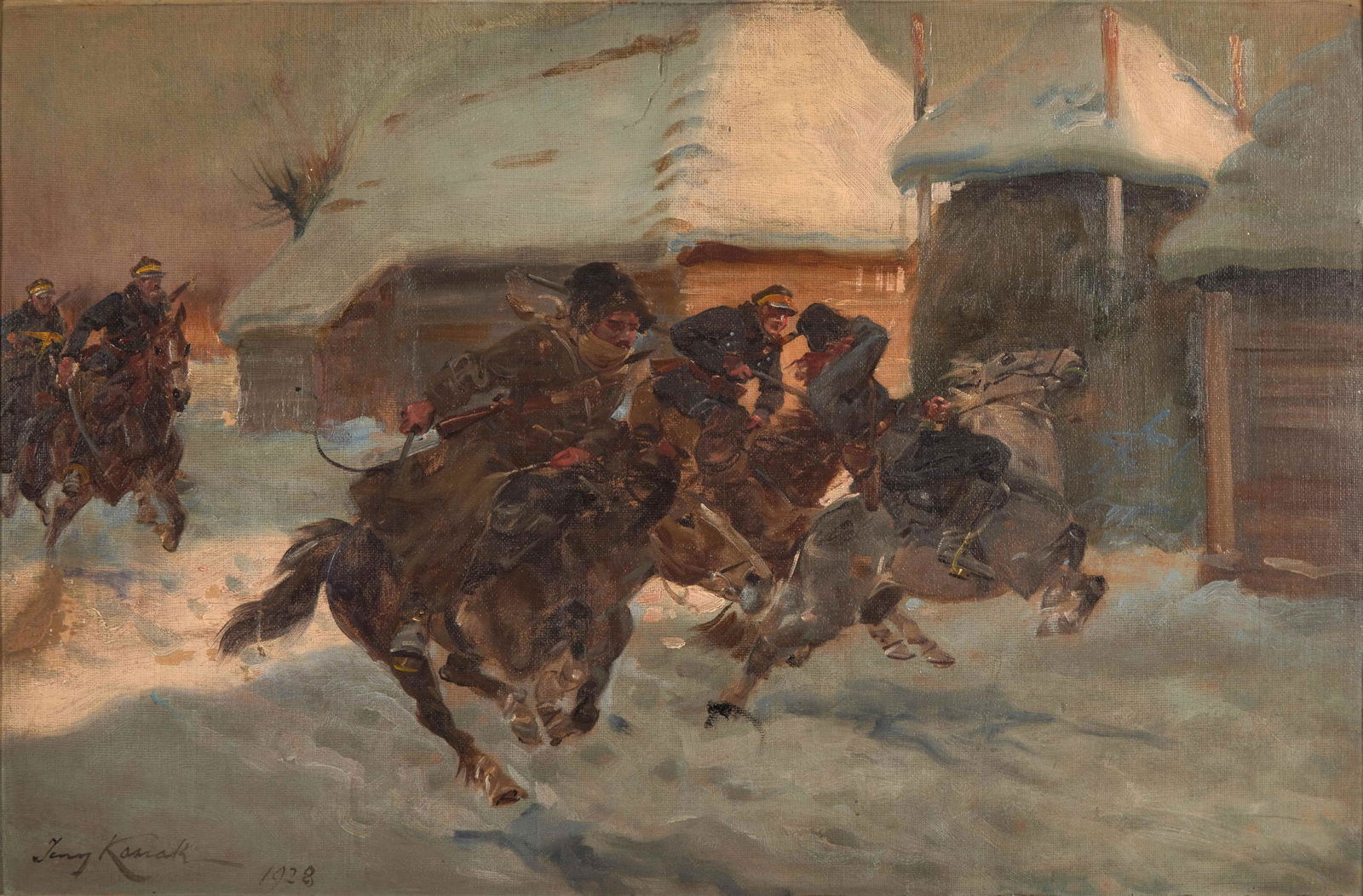 Jerzy Kossak (Polish, 1886–1955) - In Full Pursuit (1 of 2)