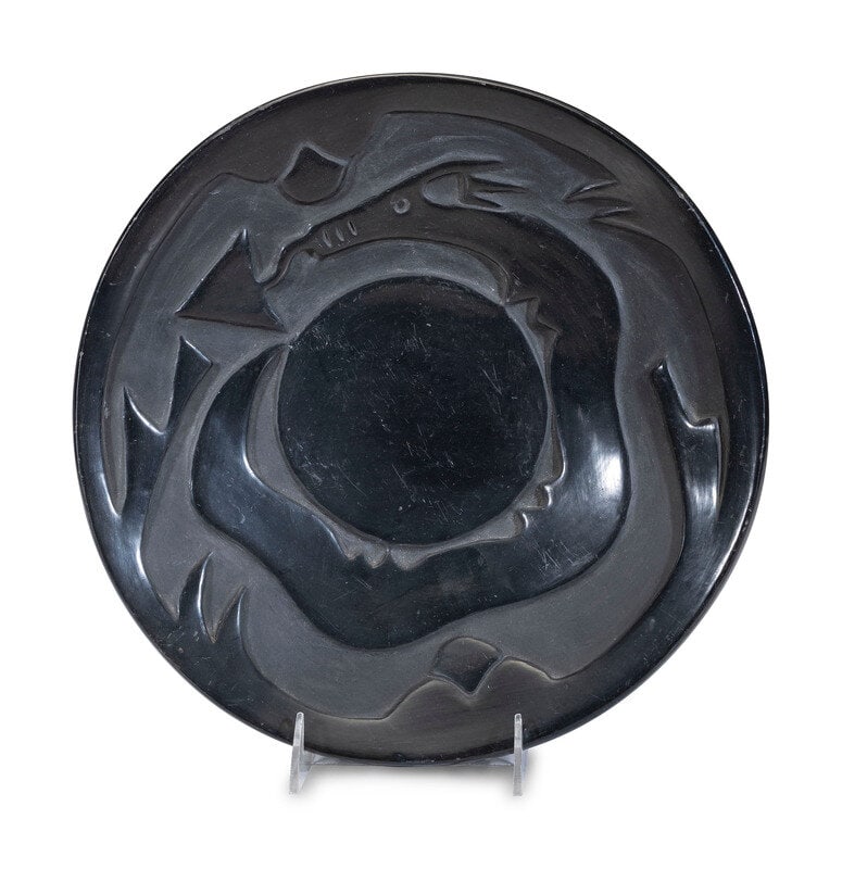 Juanita Gonzales, Wo-Peen
(Santa Clara, 1909-1988)

Carved Blackware Pottery Plate (1 of 2)