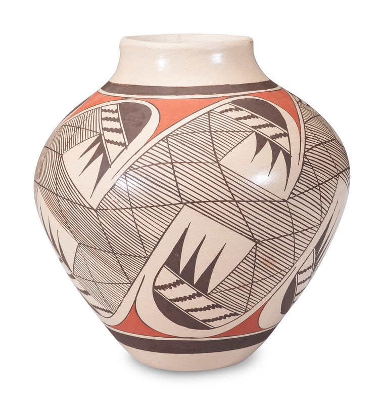 Clinton Polacca Nampeyo
(Hopi, 1958-2002)
Polychrome Pottery Jar, with Migration Pattern (1 of 5)
