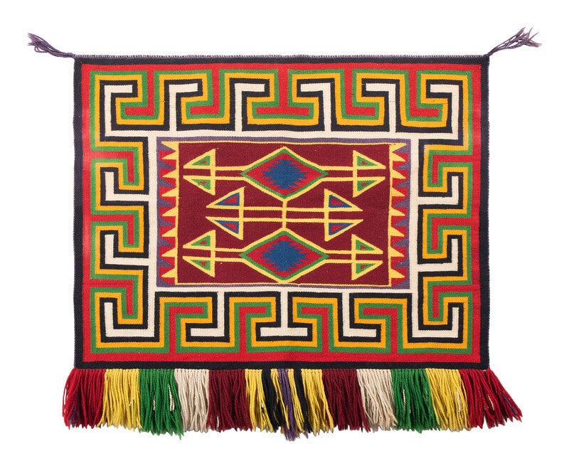 Navajo Germantown Sunday Saddle Blanket (1 of 2)