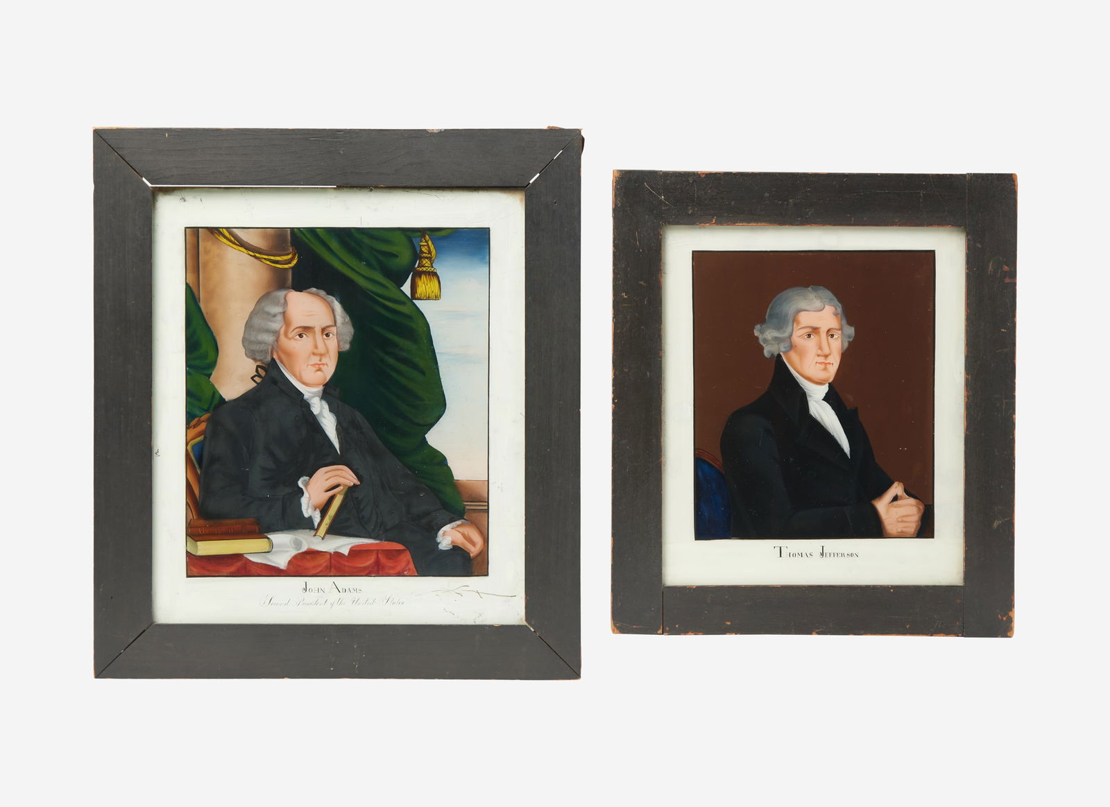 After Gilbert Stuart (1755-1828), Two Presidential portraits: John Adams and Thomas Jefferson: After Gilbert Stuart (1755-1828), Two Presidential portraits: John Adams and Thomas Jefferson The first, inscribed, “John Adams Second President of the United States,” and the second, insc