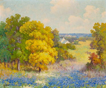 Robert William Wood (British/American, 1889-1979) Texas Landscape: Robert William Wood (British/American, 1889-1979) Texas Landscape oil on canvas signed Robt Wood (lower left) 25 x 30 1/4 inches