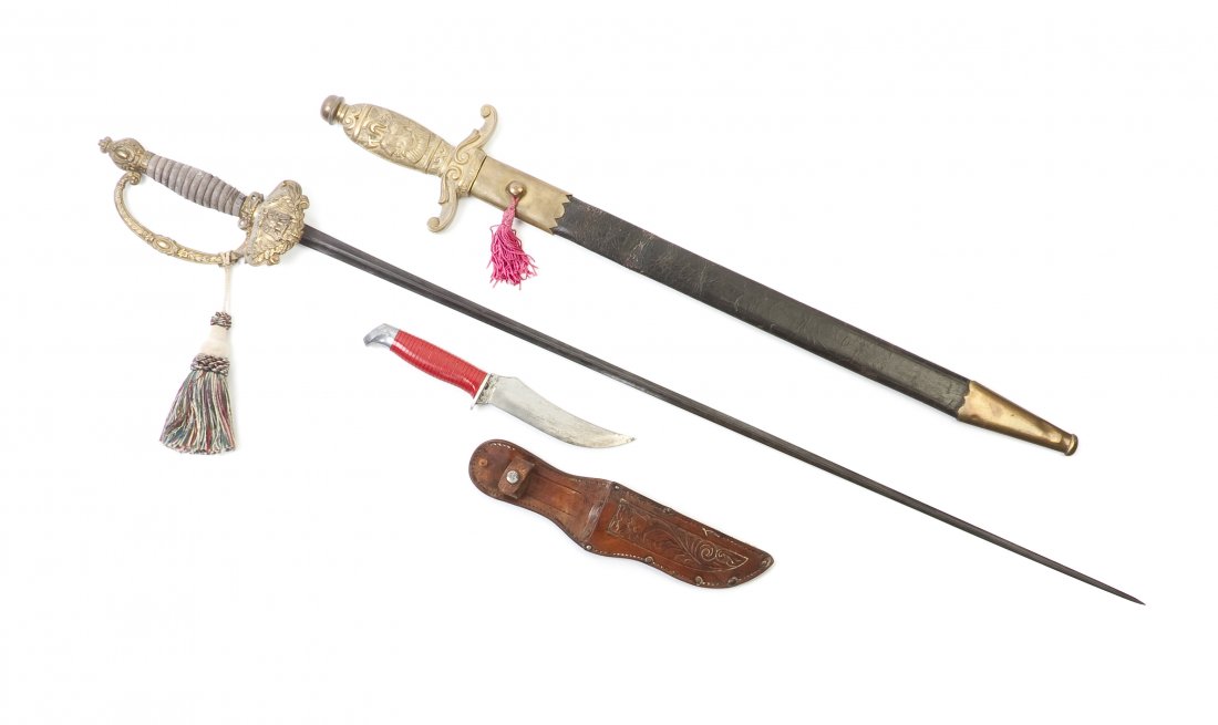 Three Bladed Weapons, Length of longest 36 inches.: Three Bladed Weapons, of various forms and sizes. Length of longest 36 inches. Property from the Estate of Mr. Chester E. Zarr, Western Springs, Illinois