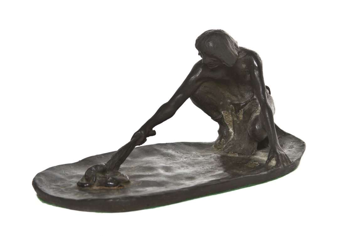 An American Bronze Sculpture, after Charles M. Rus: An American Bronze Sculpture, after Charles M. Russell, Snake Priest, recast by Mario Spampinato for Findlay Galleries, signed C.M. Russell, 1914. Width 8 1/8 inches. Property from the Estate of Mr. M