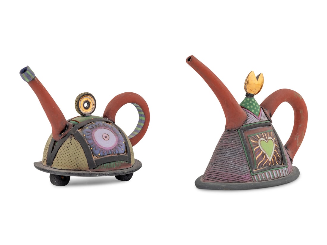 A Pair of Whimsical Ceramic Teapots (1 of 6)