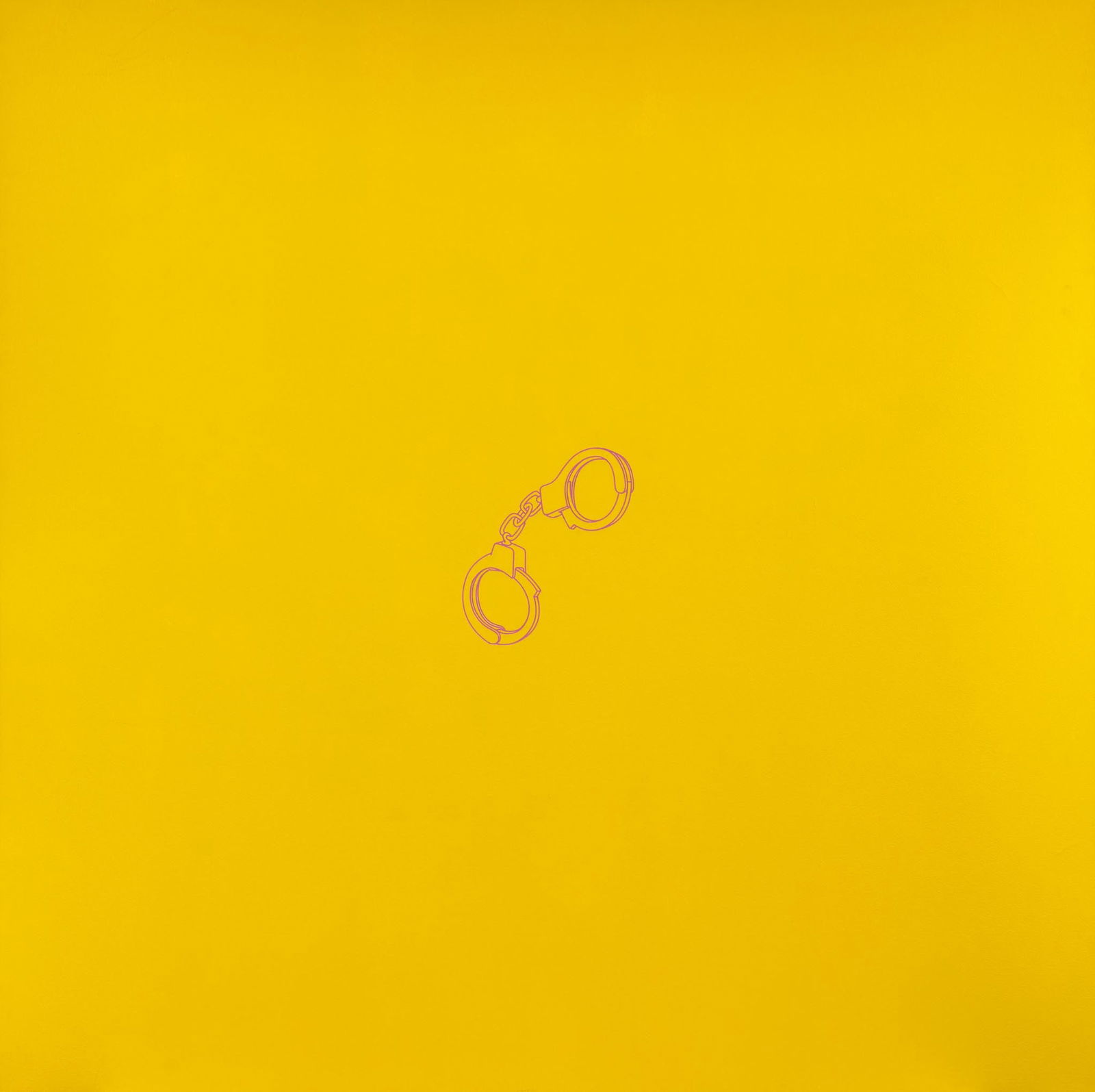 Michael Craig-Martin (Irish, b. 1941) - Untitled (Handcuffs / Yellow): Michael Craig-Martin (Irish, b. 1941) - Untitled (Handcuffs / Yellow) Signed and dated ‘M. Craig-Martin 1990’, and titled on stretcher, household paint on canvas. 60 x 60 in. (152.4 x 152.