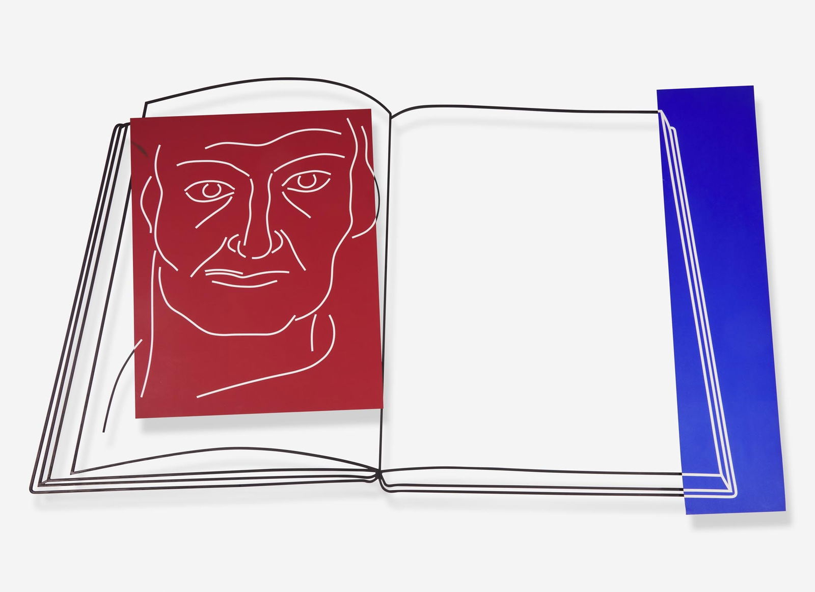 Michael Craig-Martin (Irish, b. 1941) - Untitled (Matisse Book): Michael Craig-Martin (Irish, b. 1941) - Untitled (Matisse Book) Painted aluminum, steel and wood, in 2 parts. height (overall): 43 ½ in. (109.2cm) width (overall): 75 ½ in. (191.8cm) Provena