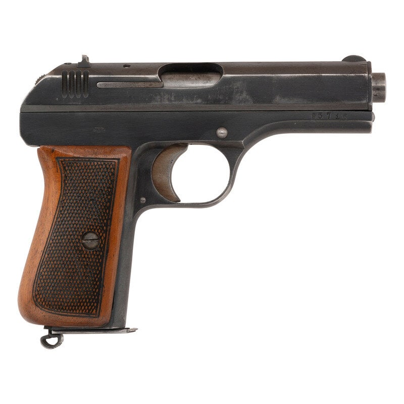 ** Waffenampt Marked CZ-27: **Waffenampt Marked CZ-27 World War II .32 ACP. 3.9" barrel length. SN: 95716. Blued metal finish with straw colored small parts mounting checkered walnut grips with matted front blade and rear notch