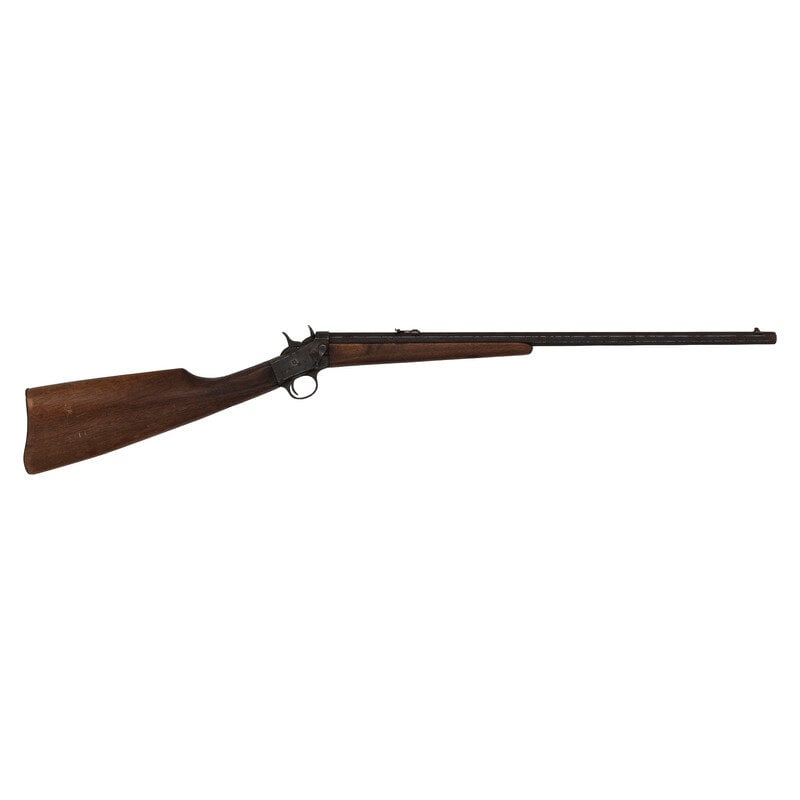 Remington No. 4 Rolling Block Rifle: Remington No. 4 Rolling Block Rifle .22 S/L/LR. 22.5" octagonal barrel. SN: NSN. Blued metal finish. Two piece walnut stock has a plain straight grip and splinter forearm. Takedown single shot falling