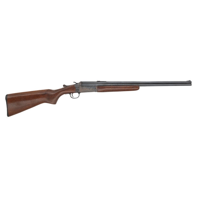 **J. Stevens Model 22-410 Combination Gun: **J. Stevens Model 22-410 Combination Gun .22 LR/.410 Gauge. 24" barrel length. SN: NSN. 3" chamber length. Full Choke. Blued metal finish with color case hardened receiver mounting smooth Walnut semi
