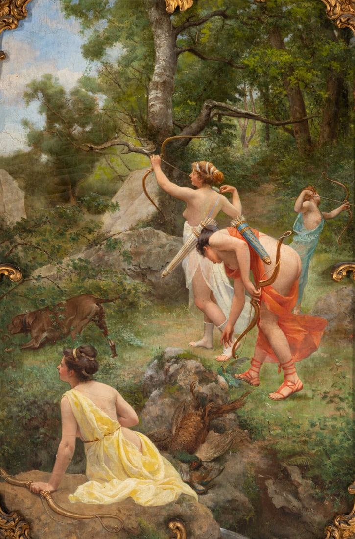 Oreste Cortazzo (Italian, 1836-1910) Diana and her Huntresses (1 of 6)
