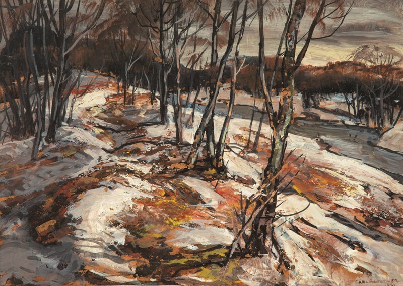 Carl Gaertner
(American, 1898-1952)
Winter Forest with Stream, 1942 (1 of 5)