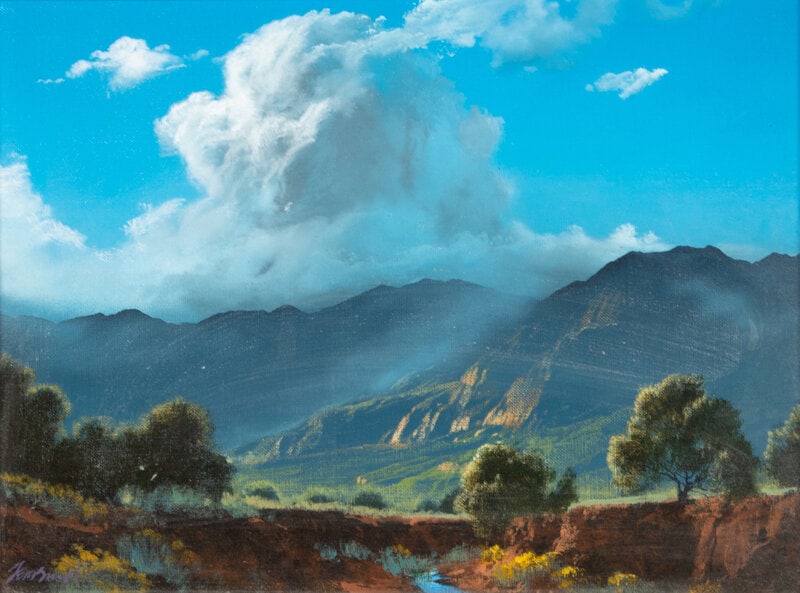 Dale TerBush (American, b. 1948) How Pure of Heart My Valley: Dale TerBush (American, b. 1948) How Pure of Heart My Valley oil on canvas signed TerBush (lower left) and inscribed on verso 12 x 16 inches Size 12 x 16 inches