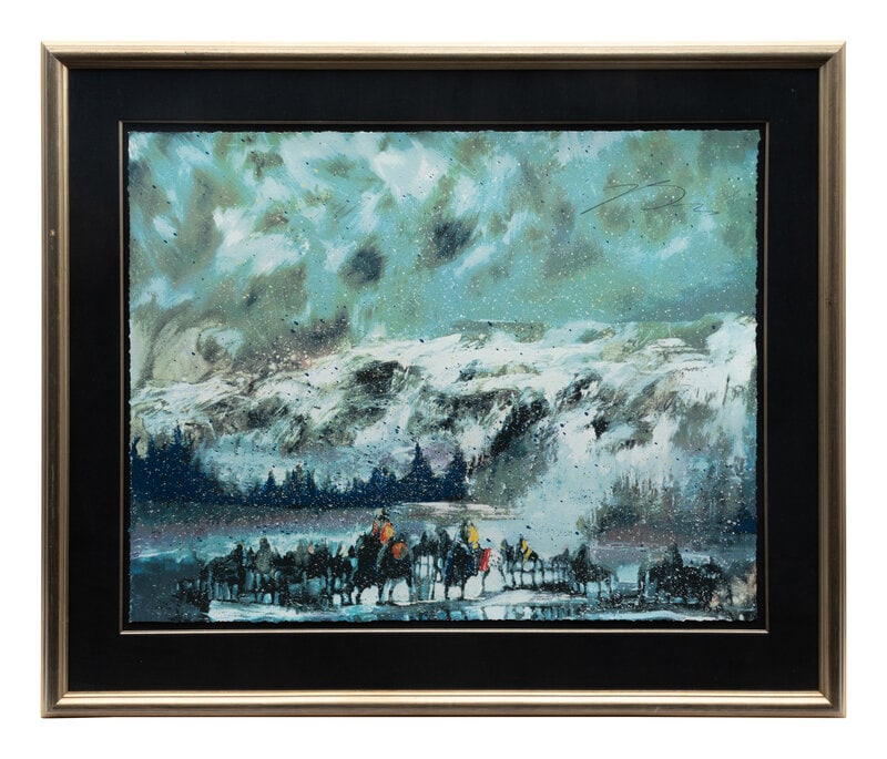 Earl Biss (Apsáalooke, 1947-1998) Another Storm Along the Rockies, edition 2/300: Earl Biss (Apsáalooke, 1947-1998) Another Storm Along the Rockies, edition 2/300 serigraph signed Biss (upper right); numbered and titled (lower edge) 33 x 42 inches Property fr