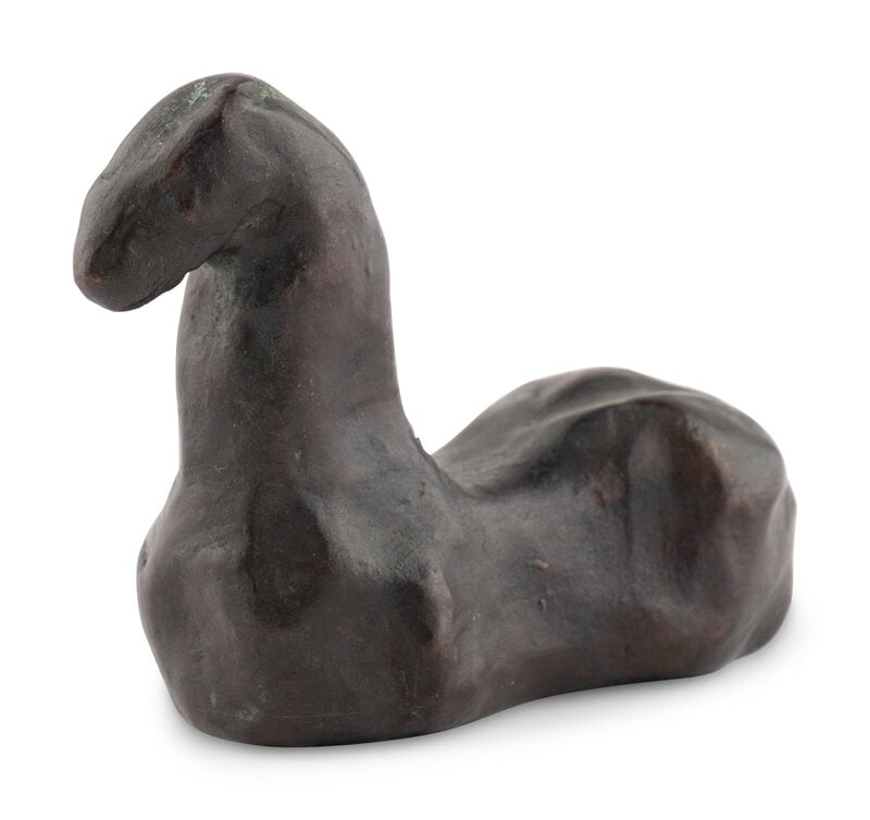 Fritz Scholder (Luiseño, 1937-2005) Horse, edition 37/50: Fritz Scholder (Luiseño, 1937-2005) Horse, edition 37/50 bronze signed Scholder and numbered (base) height 2 1/2 x width 2 7/8 x depth 1 1/2 inches Property from the Estate of D