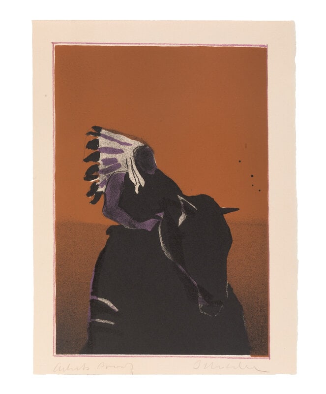Fritz Scholder
(Luiseño, 1937-2005)
Indian on Horse No. 3, Artist's Proof (1 of 5)