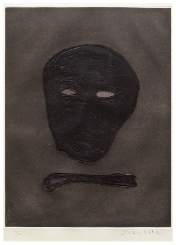 Fritz Scholder (Luiseño, 1937-2005) Mask of the Artist, edition 118/120: Fritz Scholder (Luiseño, 1937-2005) Mask of the Artist, edition 118/120 lithograph signed Scholder (lower right); and numbered 21 x 16 inches Property from The West Valley Art M