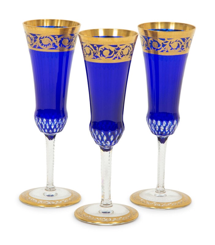 A Set of Twelve Saint-Louis Cut Glass Champagne Flutes (1 of 3)