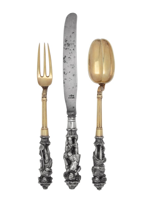 Three English Silver-Gilt Figural Flatware Articles (1 of 4)