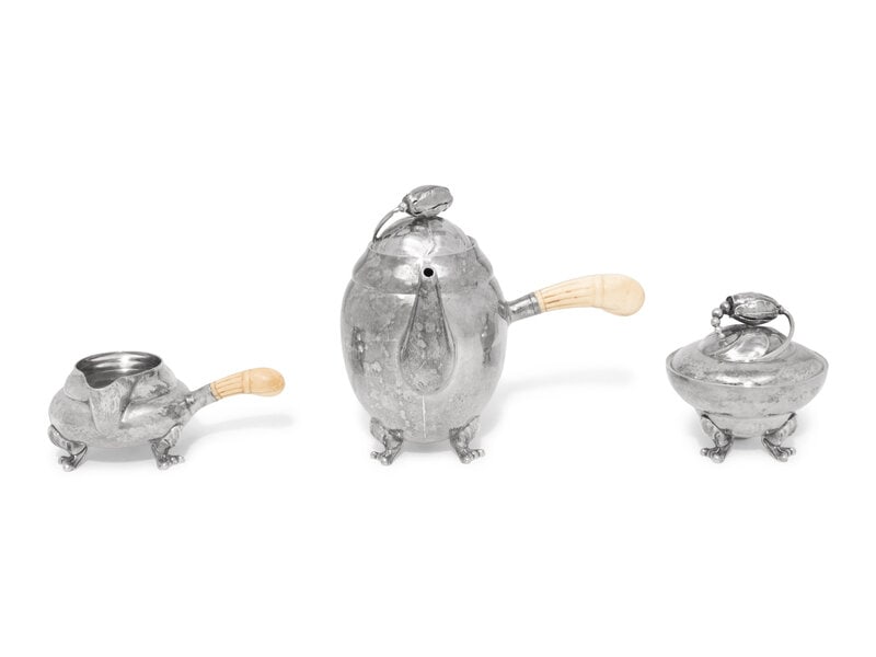 A Georg Jensen Blossom Three-Piece Coffee Service (1 of 3)