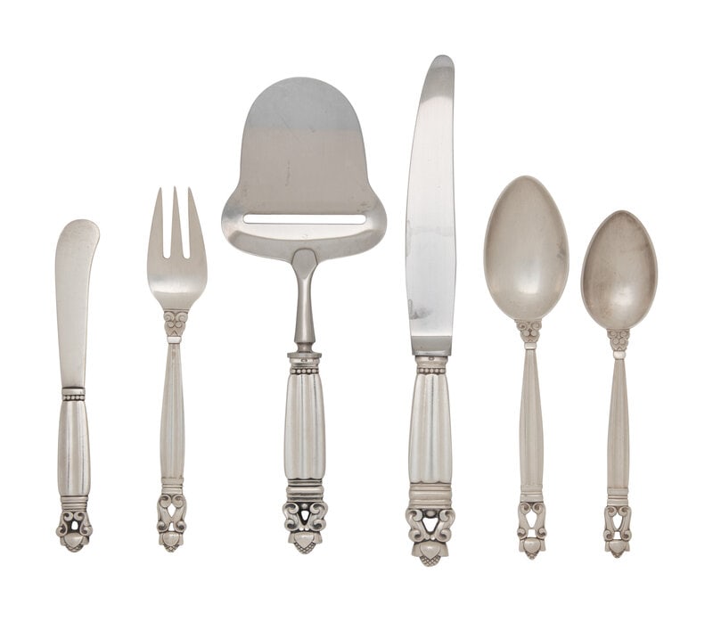 A Georg Jensen Silver Flatware Service (1 of 3)