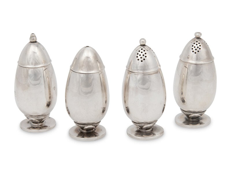 A Set of Four Gundorph Albertus for Georg Jensen Silver Casters (1 of 2)