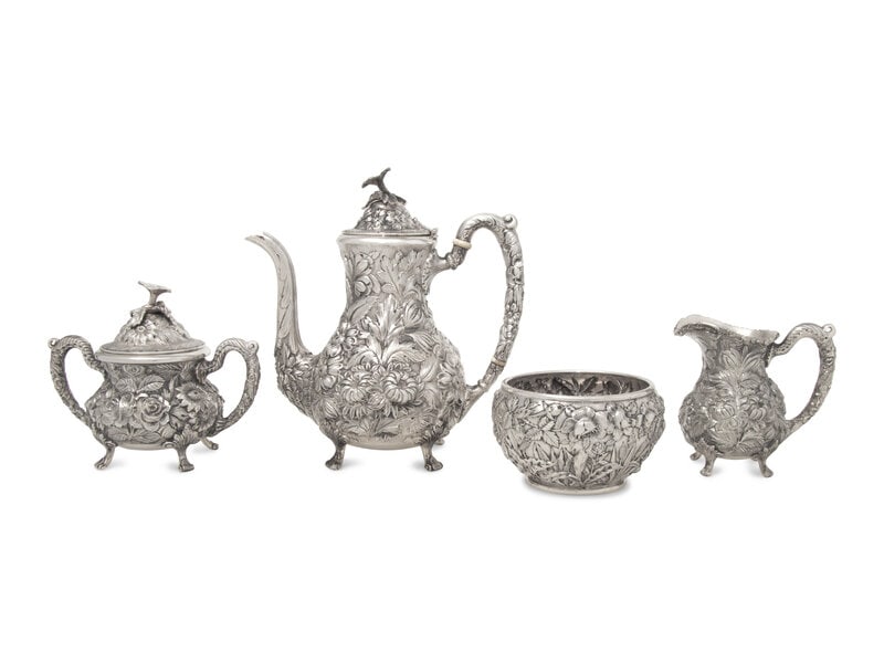 An American Silver Three-Piece Tea Service (1 of 4)