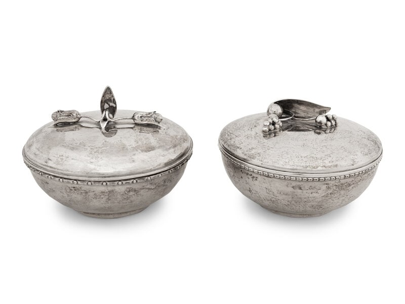 Two Swedish Silver Covered Circular Boxes (1 of 4)