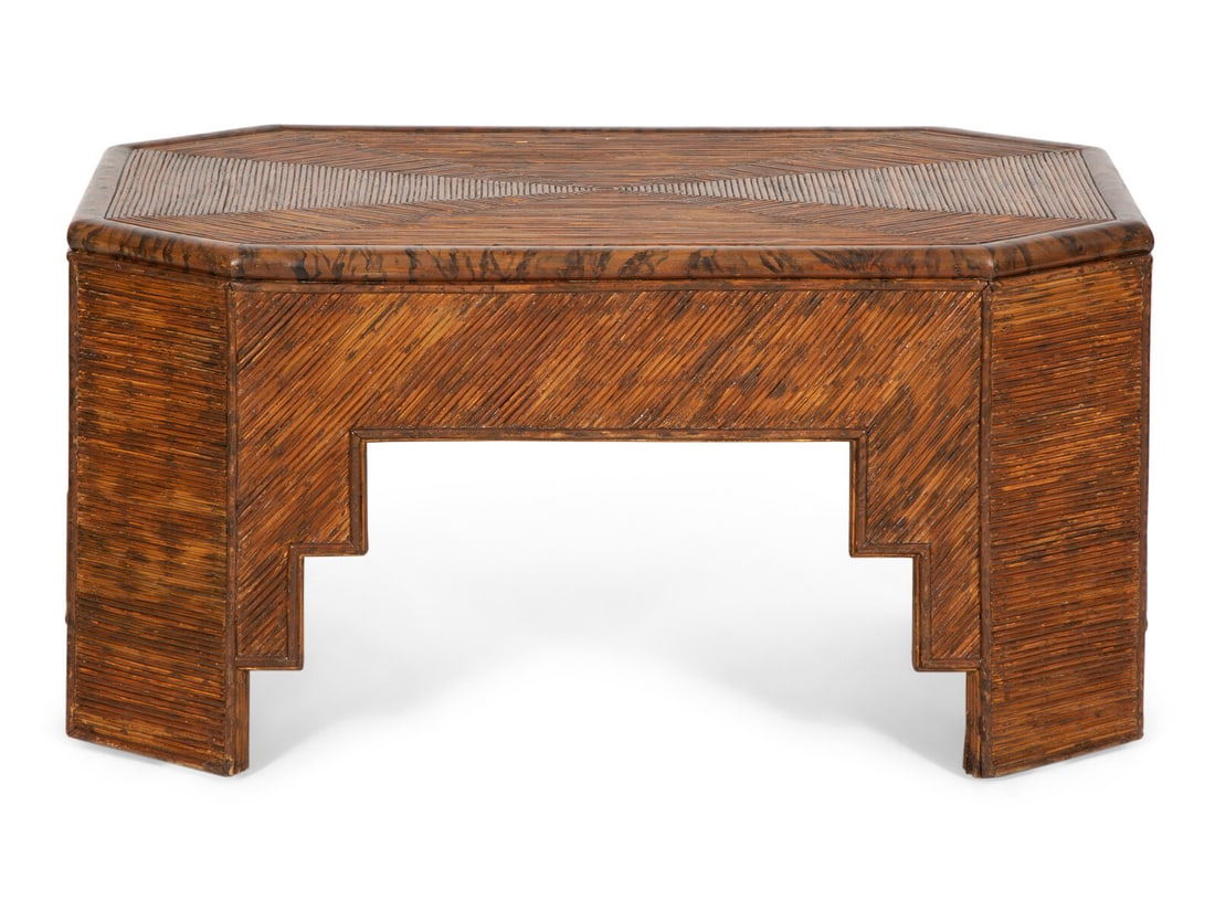 A Grain-Painted Rattan Low Table (1 of 11)