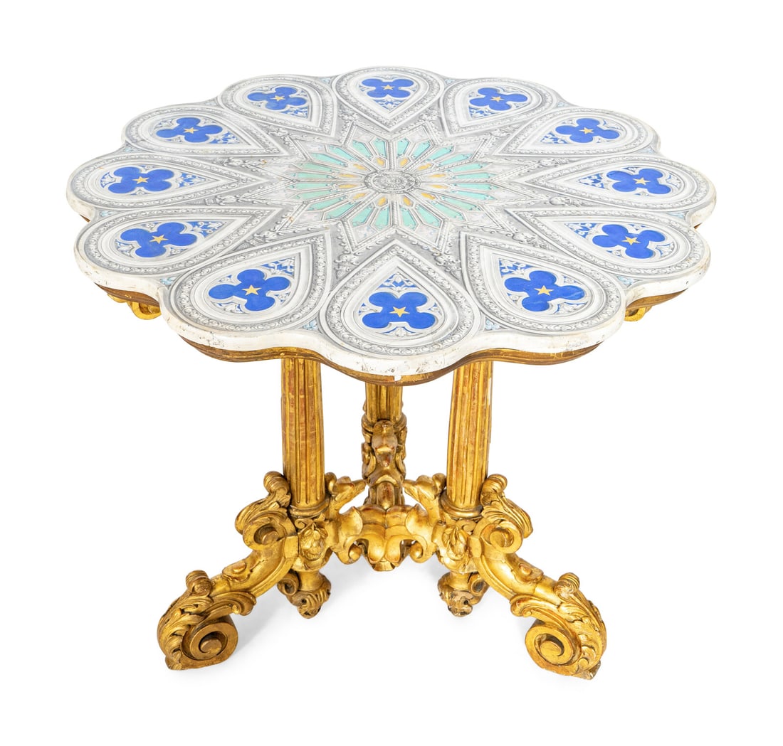 A Florentine Carved Giltwood and Scagliola Top Center Table (1 of 13)