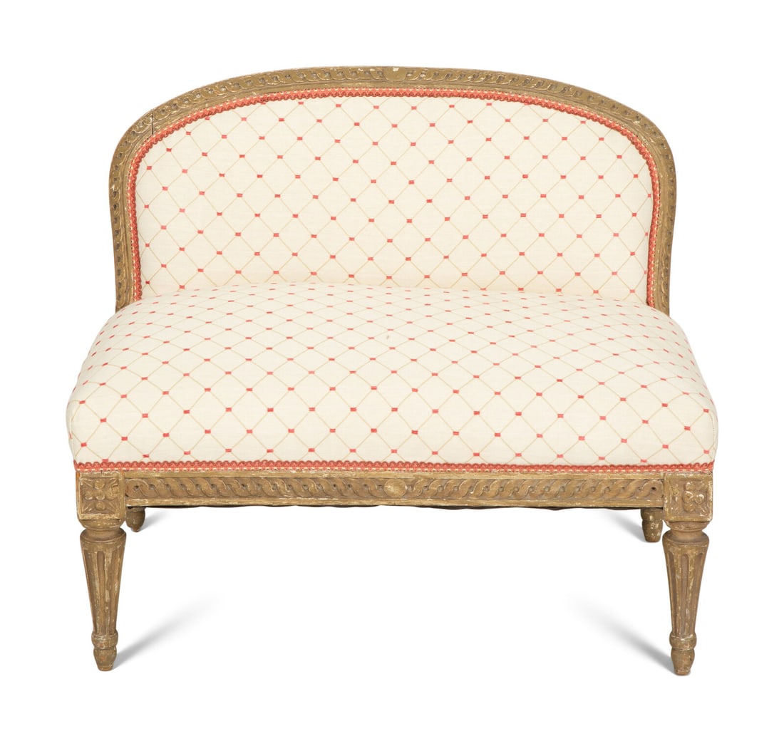 A Louis XVI Style Painted Diminutive Banquette (1 of 12)