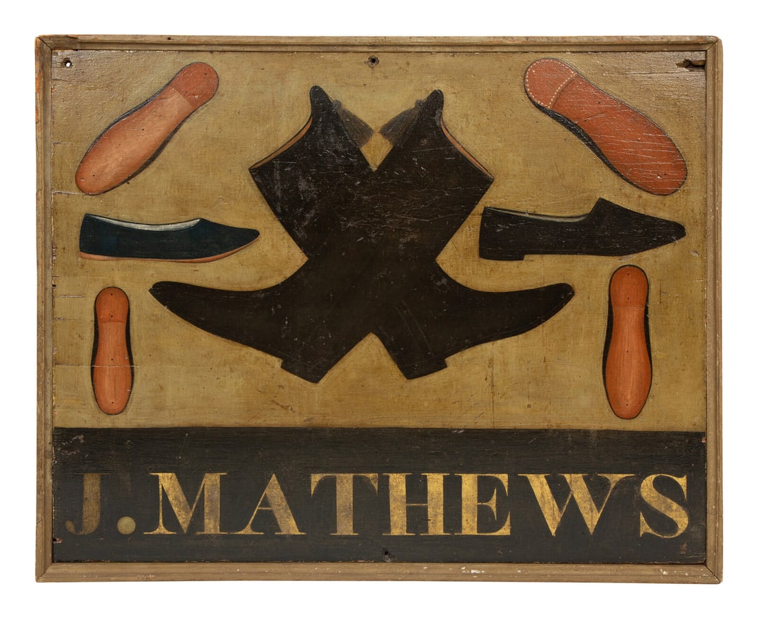 A Painted Wood Shoemaker's Shop Sign (1 of 11)