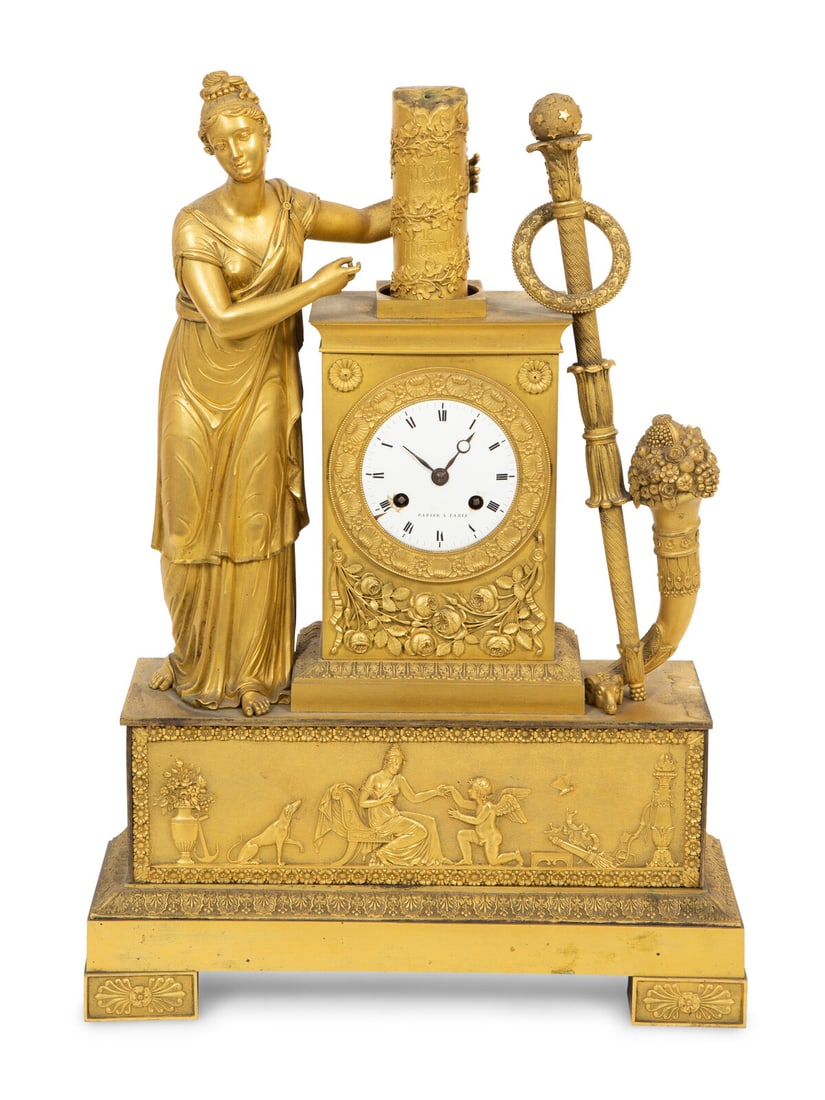 A French Empire Gilt Bronze Mantel Clock (1 of 5)