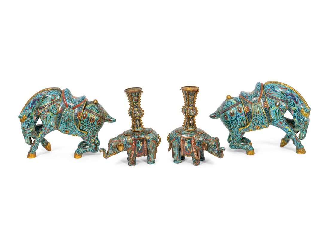 Two Pairs of Chinese Cloisonne Animals (1 of 7)