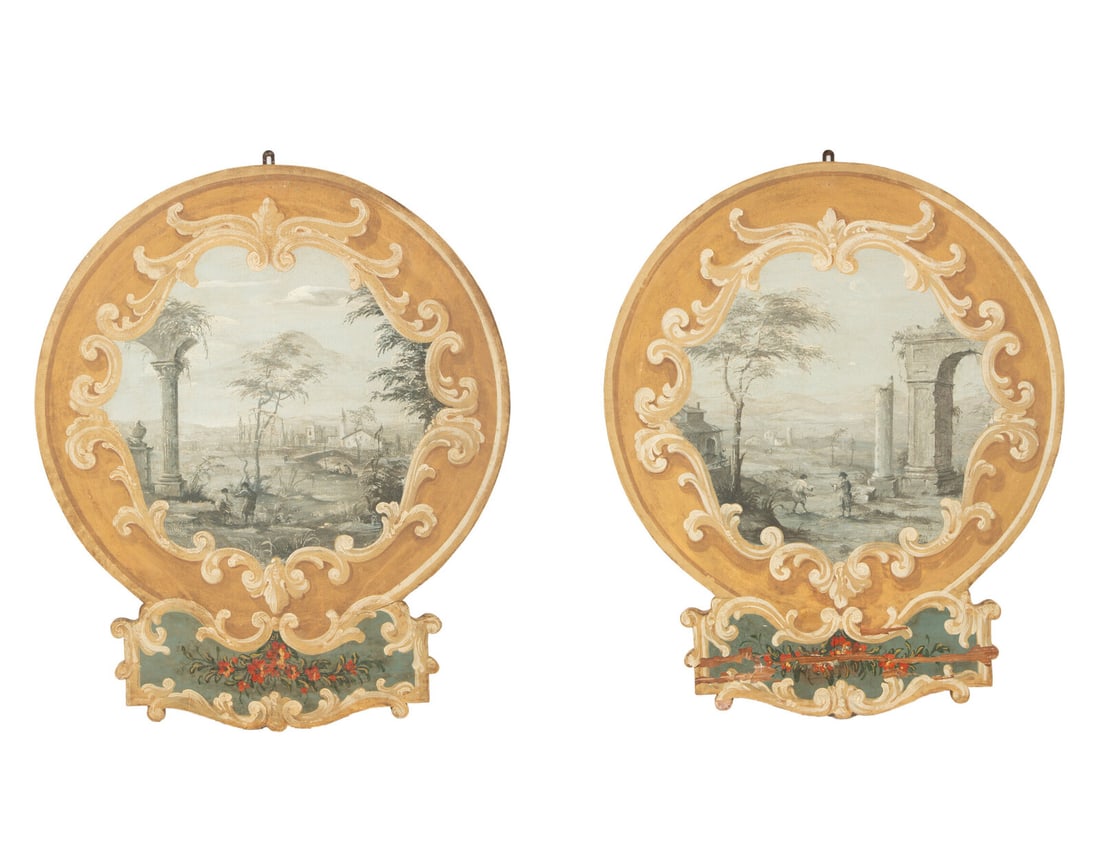 A Pair of Italian Capriccio Painted Wall Appliques (1 of 3)