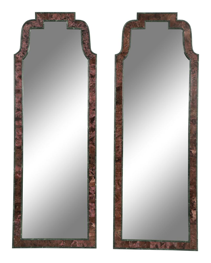 A Pair Queen Anne Style  Marble-Framed Pier Mirrors (1 of 4)